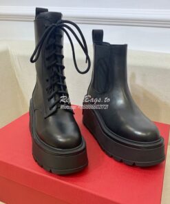 Replica Valentino Uniqueform Calfskin Ankle Boot 85mm Black VW2S0AP7 2