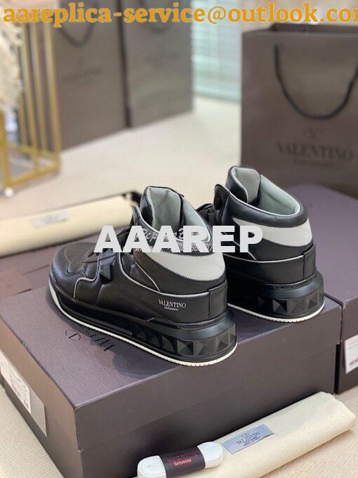 Replica Valentino One Stud Mid-Top Nappa Sneaker WY2S0E63 Men Female B 3