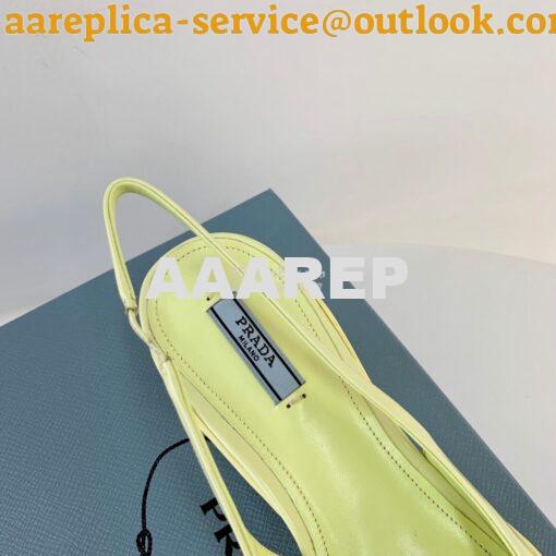 Replica Prada Brushed Leather Gabardine Slingback Pumps 1I588M Yellow 7