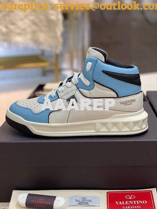 Replica Valentino One Stud Mid-Top Nappa Sneaker WY2S0E63 Men Female B 3