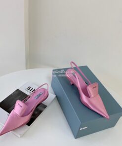 Replica Prada Nylon Gabardine Slingback Pumps 1I566M Pink