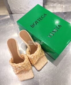 Replica Bottega Veneta BV Stretch Sandals with Intrecciato Raffia 6524 2