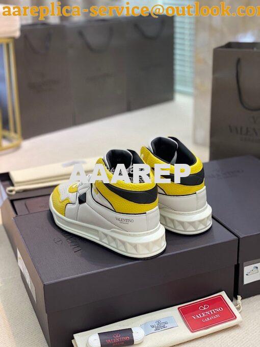 Replica Valentino One Stud Mid-Top Nappa Sneaker WY2S0E63 Men Female Y 4