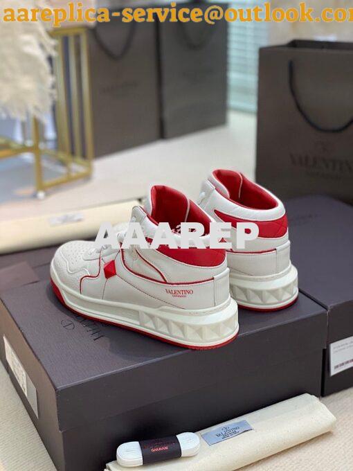 Replica Valentino One Stud Mid-Top Nappa Sneaker WY2S0E63 Men Female R 3