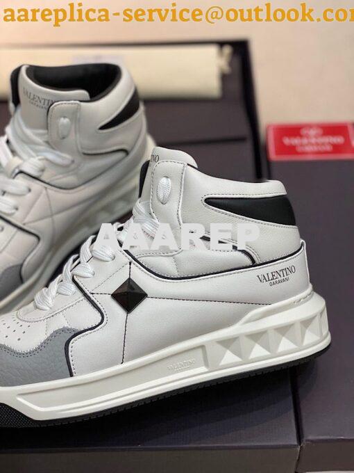 Replica Valentino One Stud Mid-Top Nappa Sneaker WY2S0E63 Men Female W 5