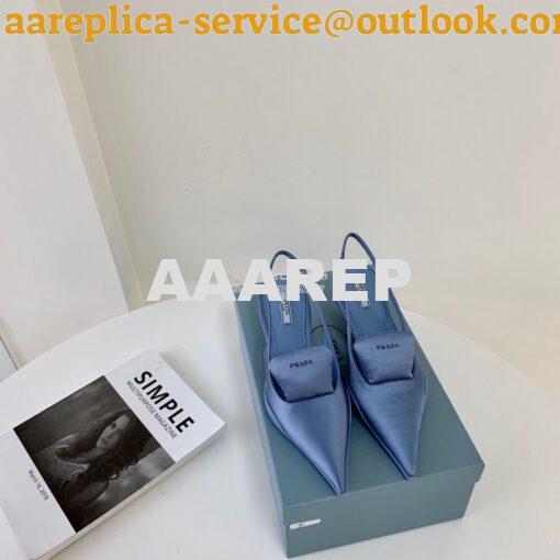 Replica Prada Nylon Gabardine Slingback Pumps 1I566M Blue