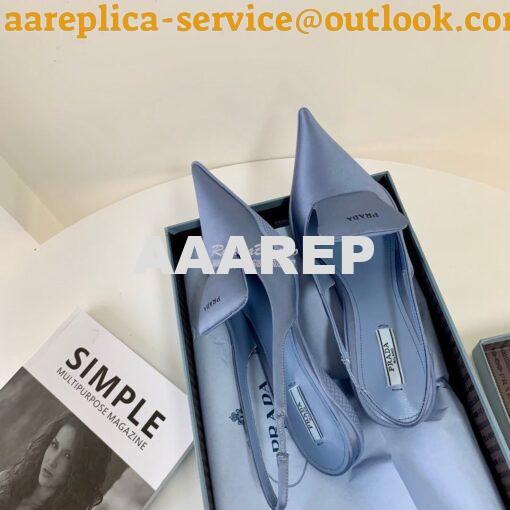 Replica Prada Nylon Gabardine Slingback Pumps 1I566M Blue 6