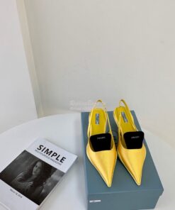 Replica Prada Nylon Gabardine Slingback Pumps 1I566M Yellow