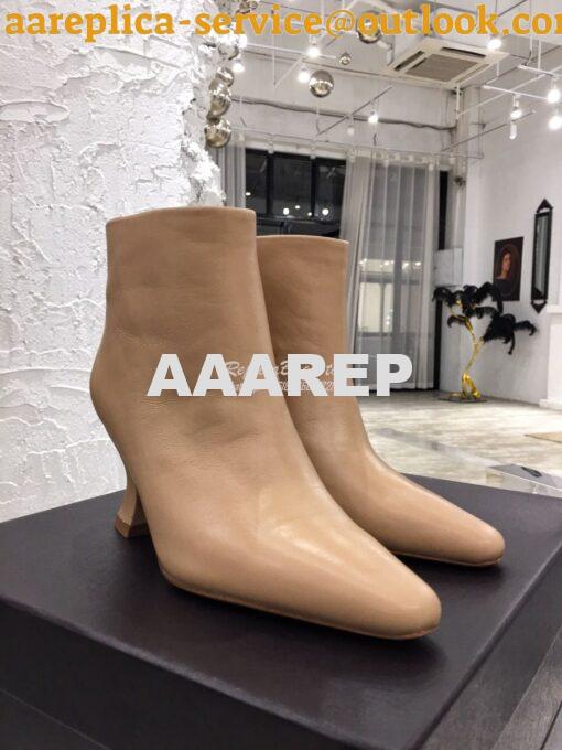 Replica Bottega Veneta BV Almond Boots 608840 in Lambskin Nude 6