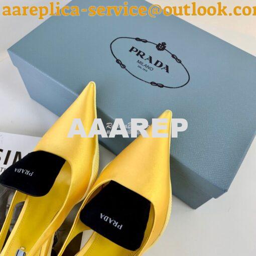 Replica Prada Nylon Gabardine Slingback Pumps 1I566M Yellow 5