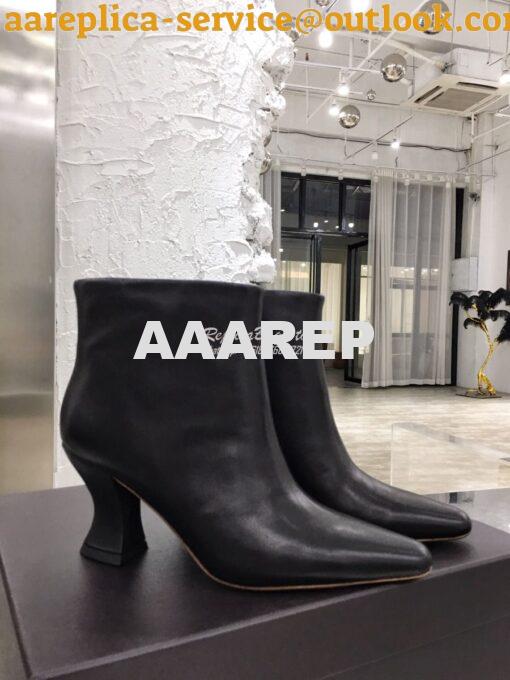 Replica Bottega Veneta BV Almond Boots 608840 in Lambskin Black