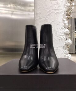 Replica Bottega Veneta BV Almond Boots 608840 in Lambskin Black 2