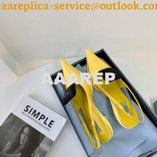 Replica Prada Nylon Gabardine Slingback Pumps 1I566M Yellow 7