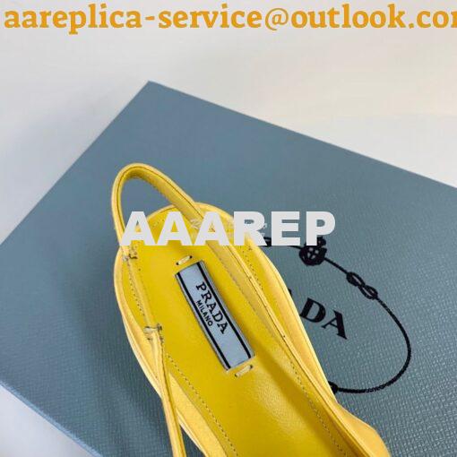 Replica Prada Nylon Gabardine Slingback Pumps 1I566M Yellow 8