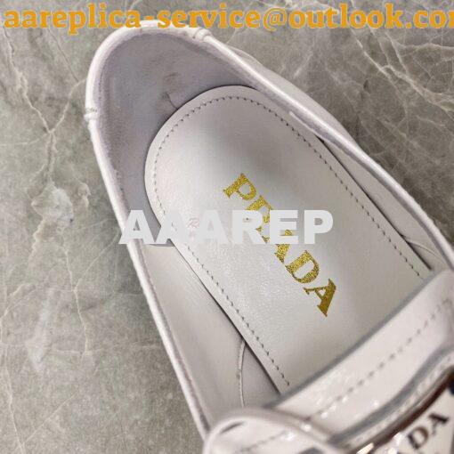 Replica Prada Naplak Leather Laced Shoes 1E278M White 7