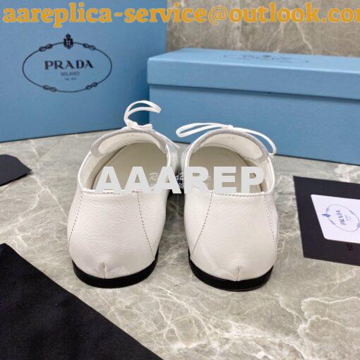 Replica Prada Naplak Leather Laced Shoes 1E278M White 8