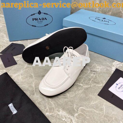 Replica Prada Naplak Leather Laced Shoes 1E278M White 9