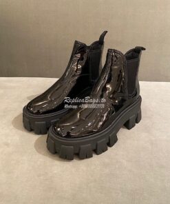 Replica Prada Monolith Patent Leather Booties 1T725L