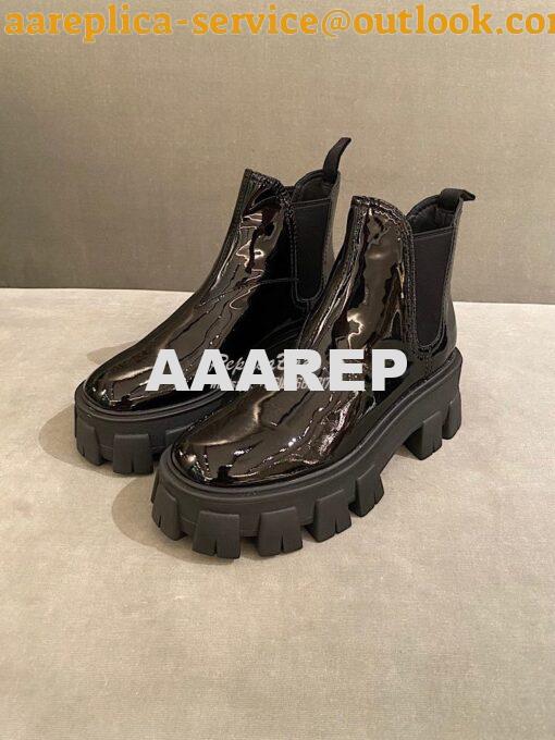 Replica Prada Monolith Patent Leather Booties 1T725L