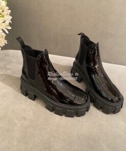 Replica Prada Monolith Patent Leather Booties 1T725L 2