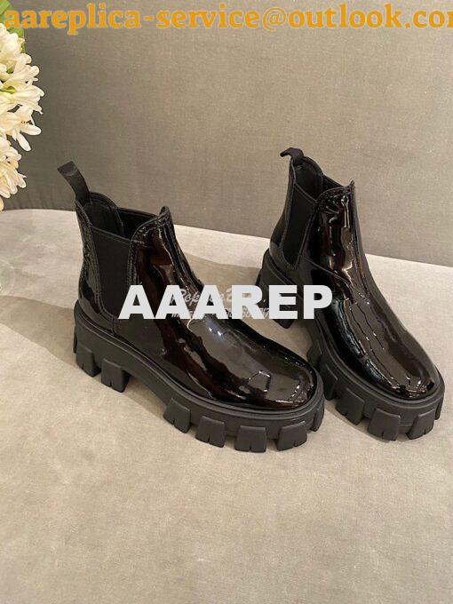 Replica Prada Monolith Patent Leather Booties 1T725L 2