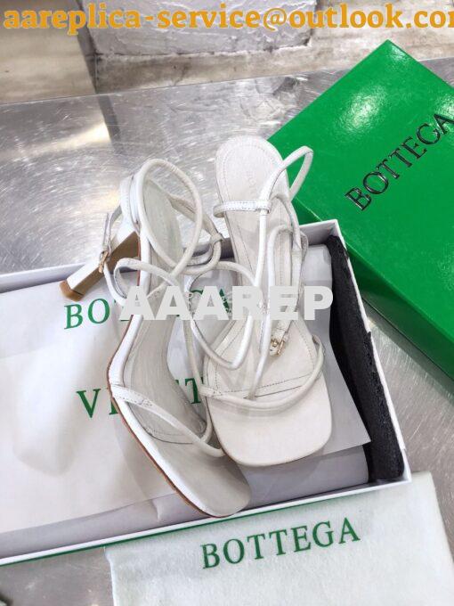 Replica Bottega Veneta BV By Line Stretch Sandals 630178 White 7