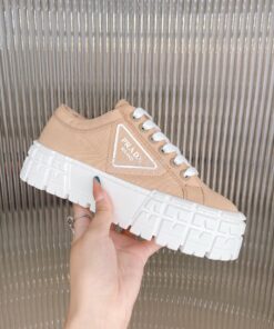 Replica Prada Nylon Gabardine Sneakers 1E260M Camel