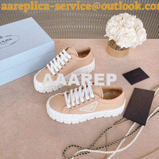 Replica Prada Nylon Gabardine Sneakers 1E260M Camel 2