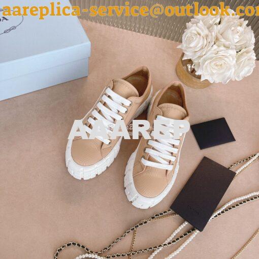 Replica Prada Nylon Gabardine Sneakers 1E260M Camel 3