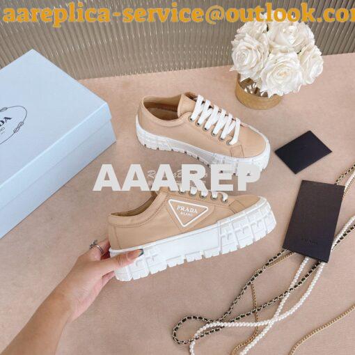 Replica Prada Nylon Gabardine Sneakers 1E260M Camel 4