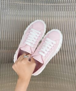 Replica Prada Nylon Gabardine Sneakers 1E260M Pink 2