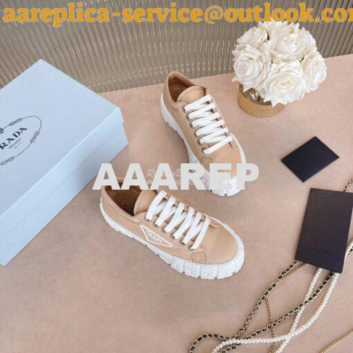 Replica Prada Nylon Gabardine Sneakers 1E260M Camel 5