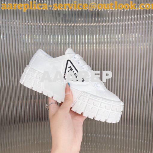 Replica Prada Nylon Gabardine Sneakers 1E260M White