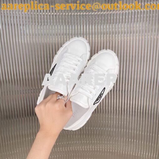 Replica Prada Nylon Gabardine Sneakers 1E260M White 2