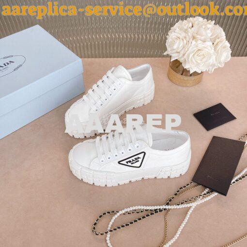 Replica Prada Nylon Gabardine Sneakers 1E260M White 3