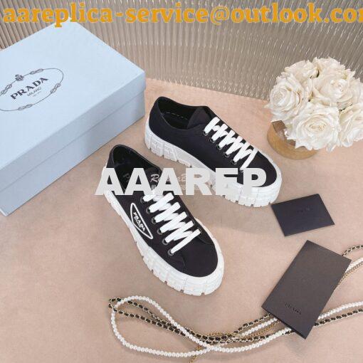 Replica Prada Nylon Gabardine Sneakers 1E260M Black 4