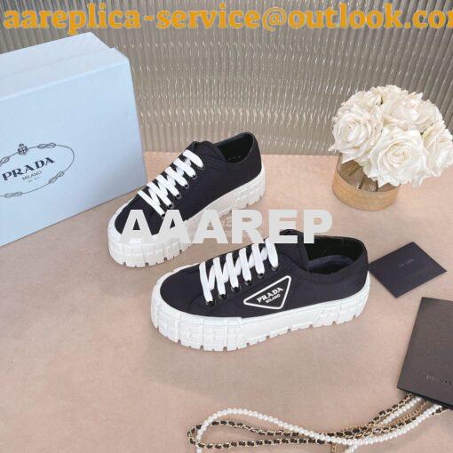 Replica Prada Nylon Gabardine Sneakers 1E260M Black 5