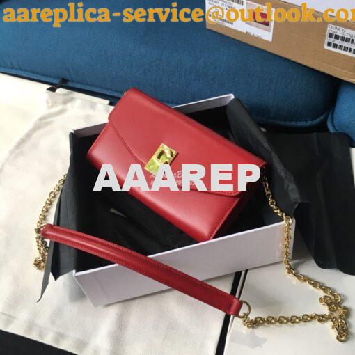 Replica Celine C Wallet On Chain in Smooth Calfskin 10B903 Red