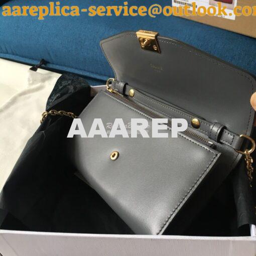 Replica Celine C Wallet On Chain in Smooth Calfskin 10B903 Grey 6