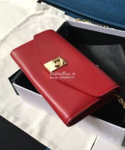 Replica Celine C Wallet On Chain in Smooth Calfskin 10B903 Red 2