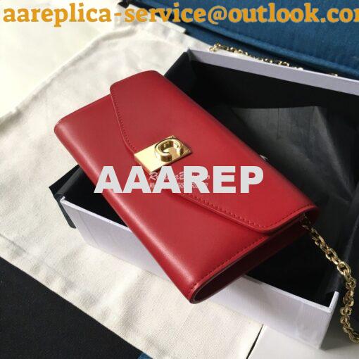 Replica Celine C Wallet On Chain in Smooth Calfskin 10B903 Red 2