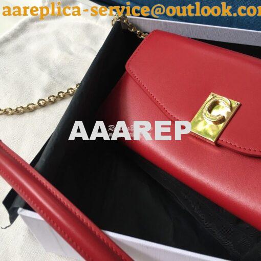 Replica Celine C Wallet On Chain in Smooth Calfskin 10B903 Red 3