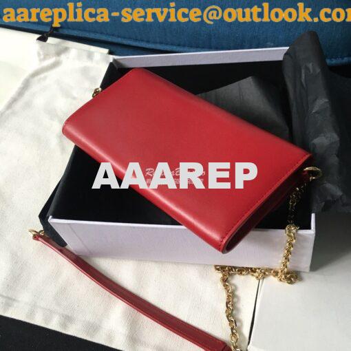 Replica Celine C Wallet On Chain in Smooth Calfskin 10B903 Red 5