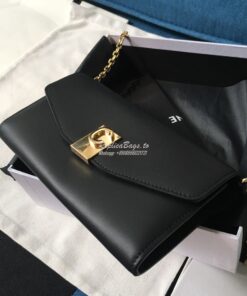 Replica Celine C Wallet On Chain in Smooth Calfskin 10B903 Black 2