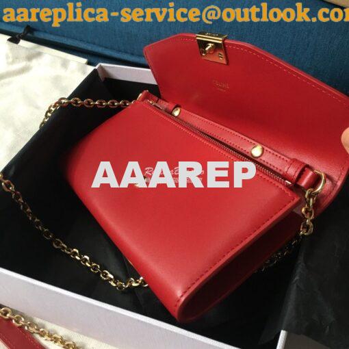 Replica Celine C Wallet On Chain in Smooth Calfskin 10B903 Red 7