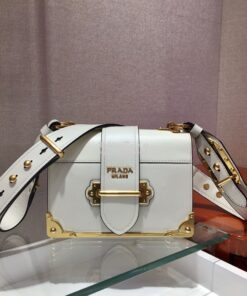 Replica Prada Cahier Leather Bag 1BD045 Tone White