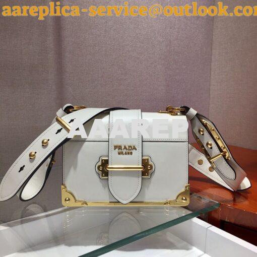 Replica Prada Cahier Leather Bag 1BD045 Tone White