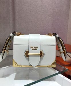 Replica Prada Cahier Leather Bag 1BD045 Tone White 2