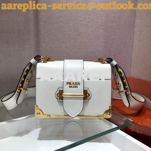 Replica Prada Cahier Leather Bag 1BD045 Tone White 2