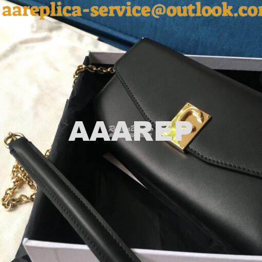 Replica Celine C Wallet On Chain in Smooth Calfskin 10B903 Black 3